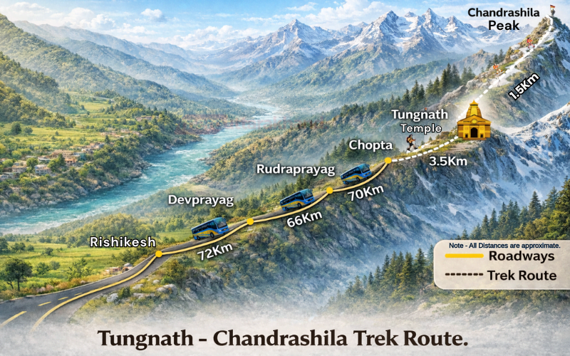 chopta tungnath chandrashilla trek route